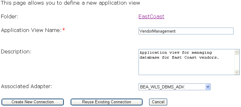 Procedure for Defining and Configuring an Application View