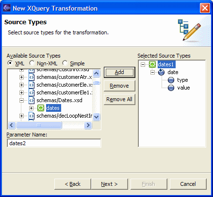 Selecting Source Types
