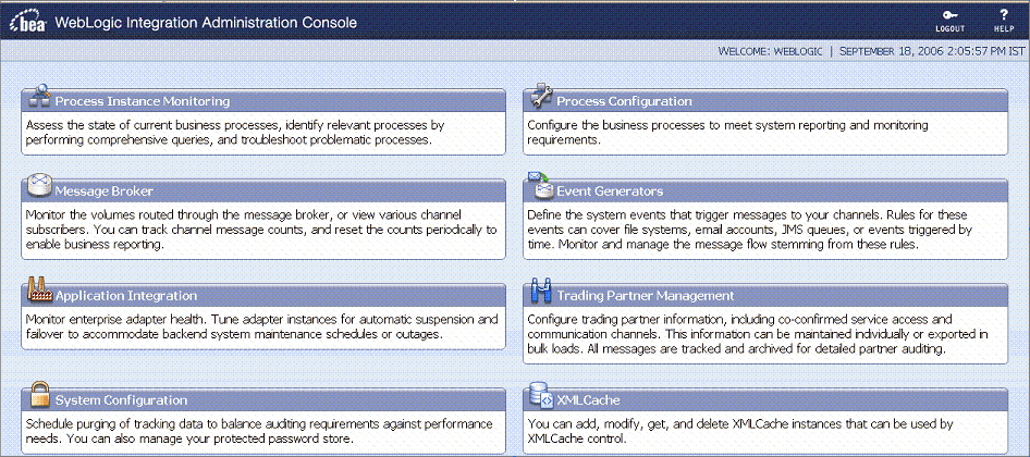 Trading Partner Management in the WebLogic Integration Administration Console