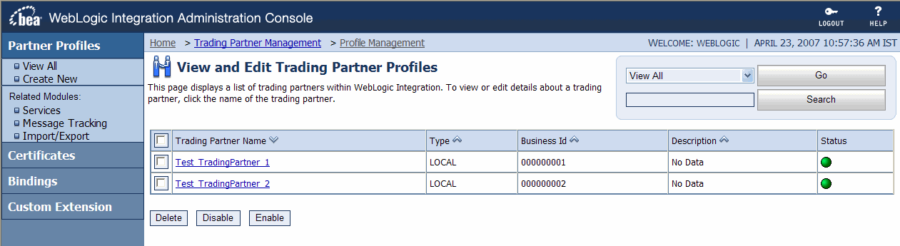 View and Edit Trading Partner Profiles