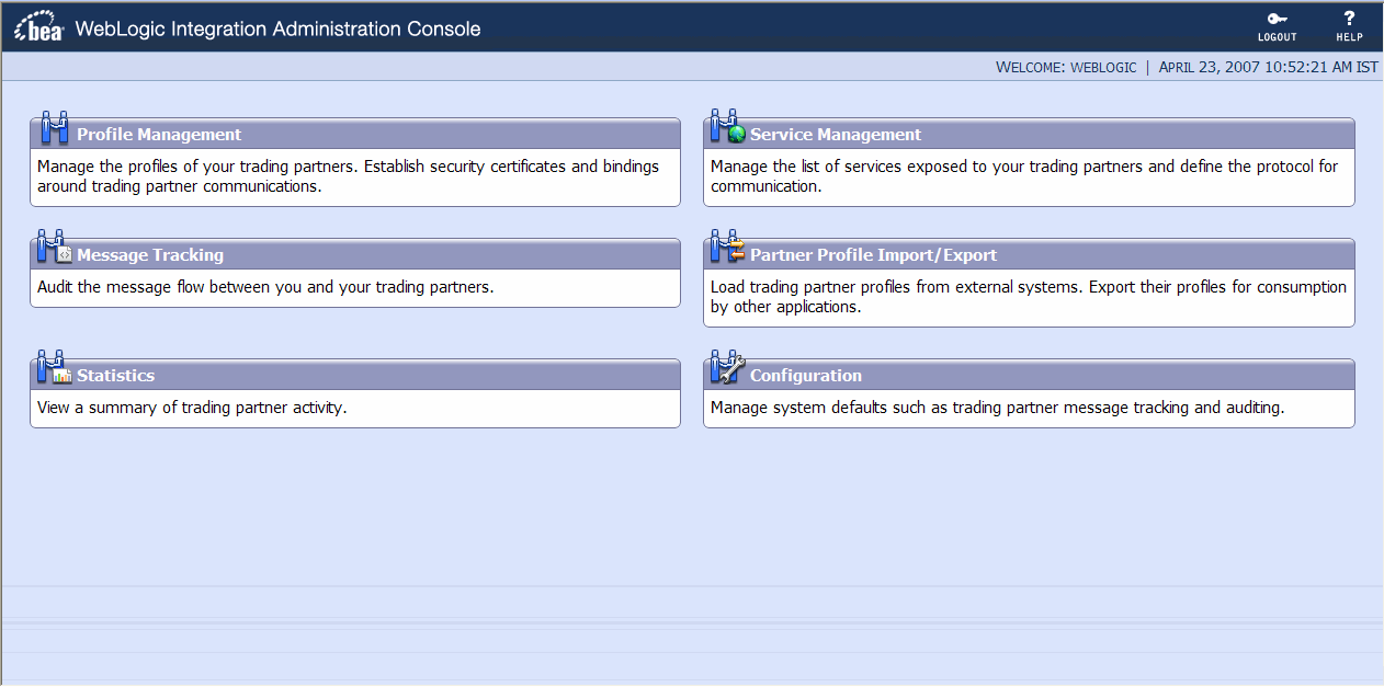 Trading Partner Management Home Page