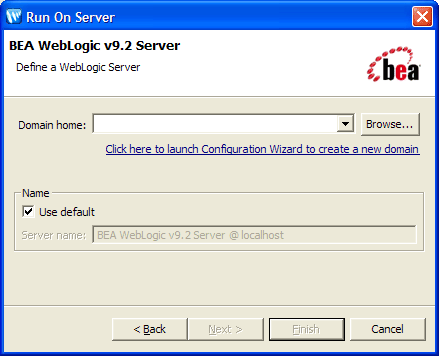 Defining a WebLogic Server 