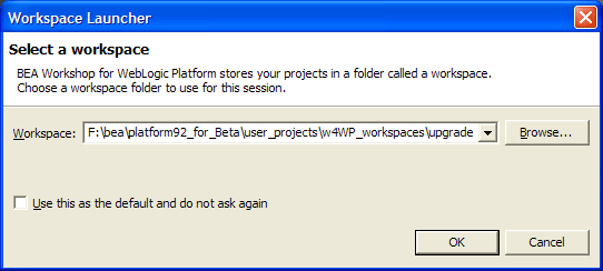 Setting the Workspace for the Upgraded Application 
