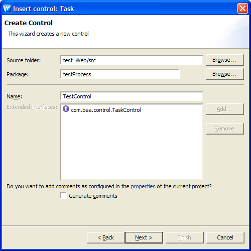 Creating a Task Control 