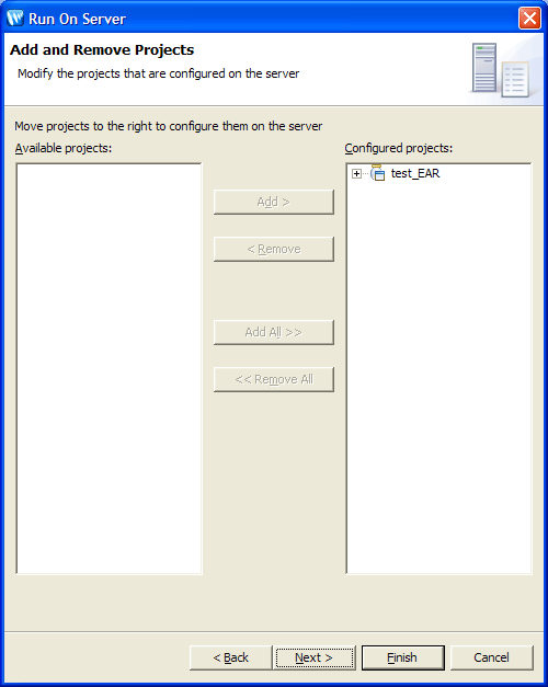 Add or Remove Projects Configured on the Server