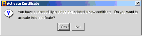Activate Certificate Dialog Box