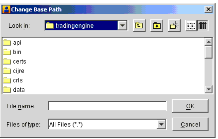 Change Base Path Dialog Box