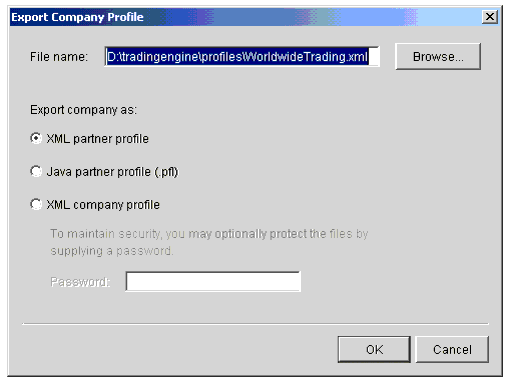 Export Company Profile Window