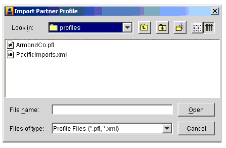 Import Partner Profile Dialog Box