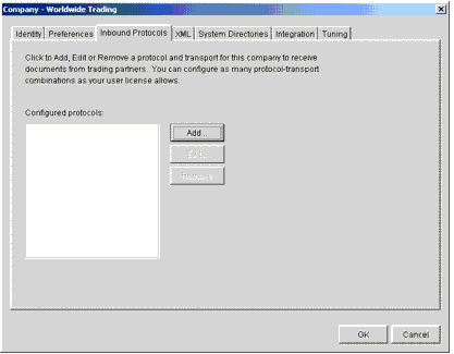 Company Profile Inbound Protocols Tab