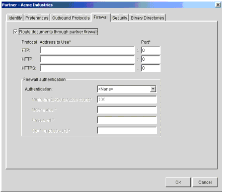 Partner Profile Firewall Tab