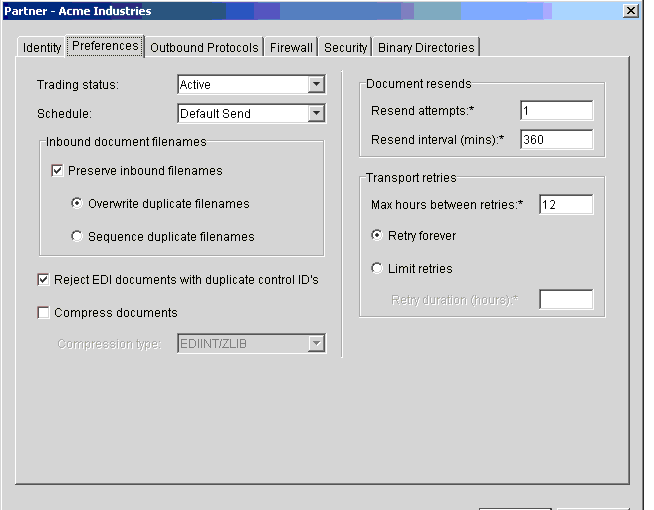 Partner Profile Preferences Tab