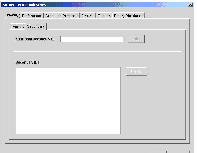 Partner Profile Identity, Secondary Tab