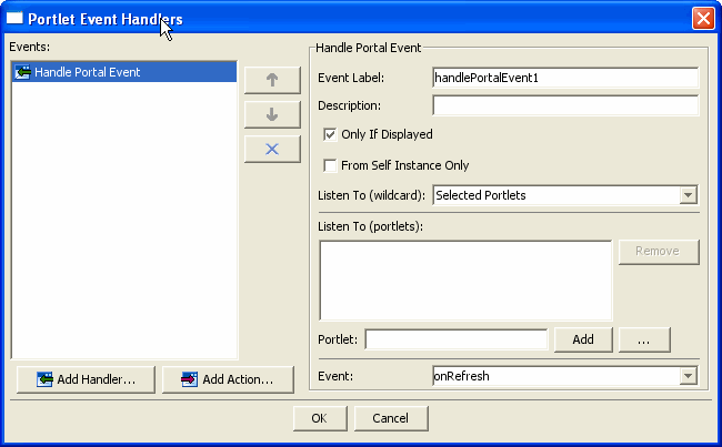 Expanded Event Handlers Dialog