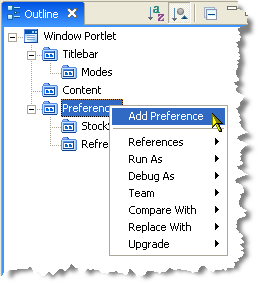 Portlet Preferences Context Menu