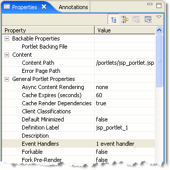 Editing Portlet Properties - JSP Portlet Properties View Example
