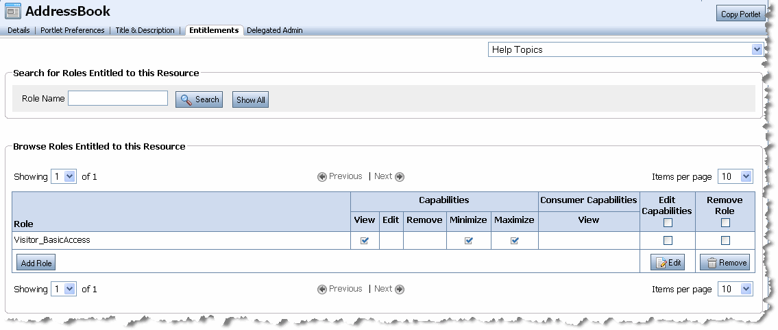 Browse Roles Entitled to this Resource 