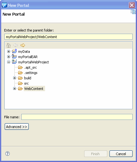 New Portal Dialog 