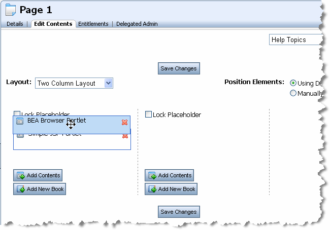Moving the BEA Browser Portlet by Dragging