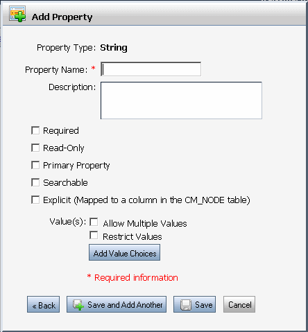 Add Property Dialog
