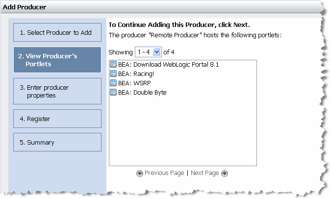 View Producer’s Portlets