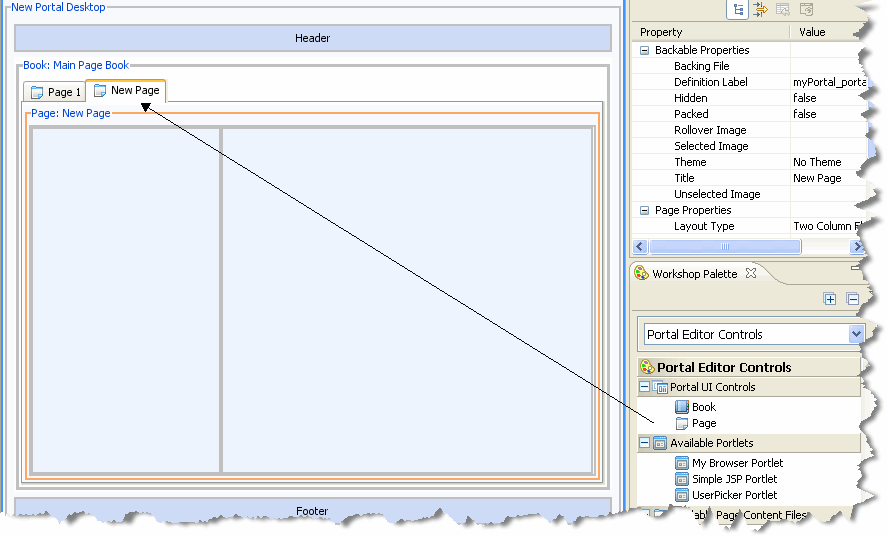 Adding a Page to a Portal in WorkSpace Studio