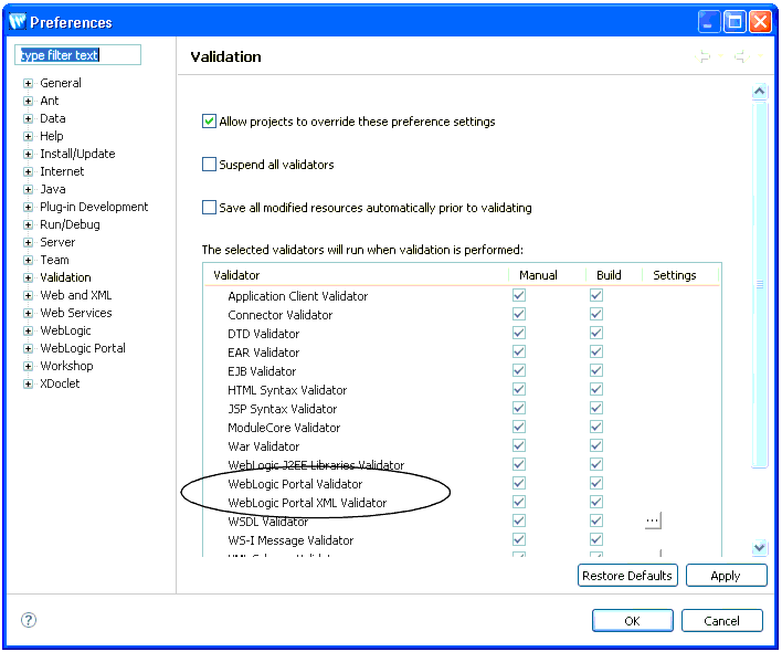 Validation Dialog