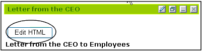Click the Edit HTML Button that Appears in the Text of the Portlet