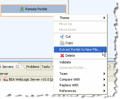 Extract Portlet to New File