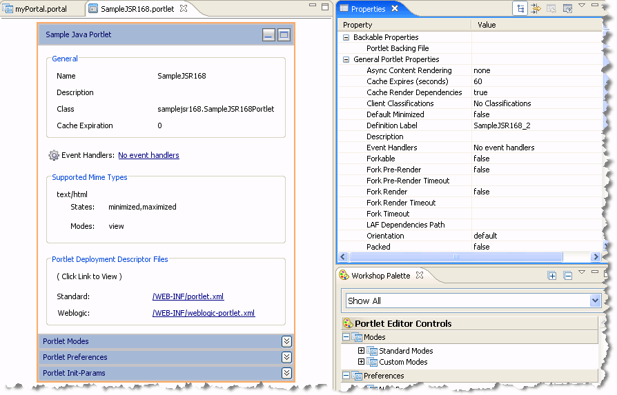 Java Portlet Appearance and Properties 