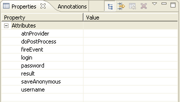 Dragging a JSP Tag into the Design View –  Properties for Add User JSP Tag 