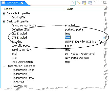 Setting Properties for DVT