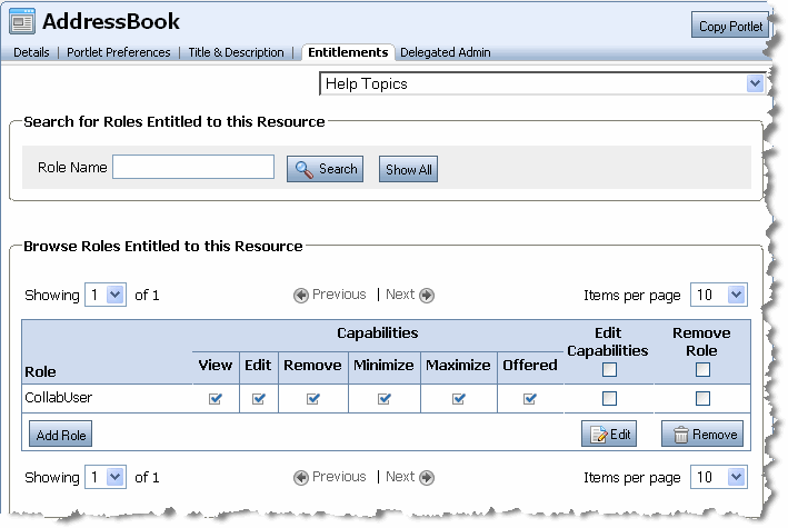 Browse Roles Entitled to this Resource