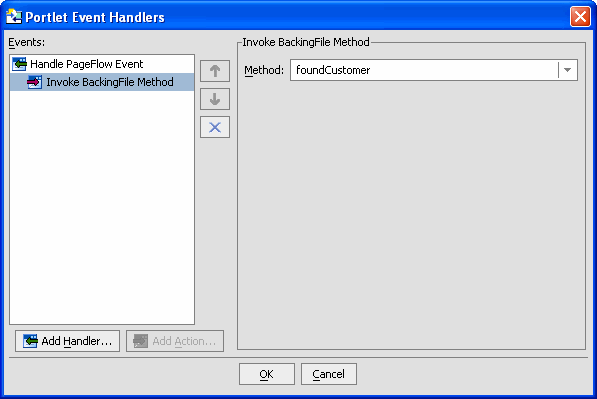 Event Handler Tool Completed for findCustomer Portlet