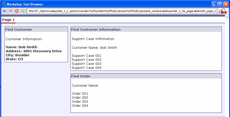 Portal with Customer Name Submitted