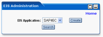 EIS Administration - EIS Application Screen