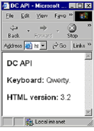 Delivery context information on PC browser