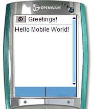 hello.jsp on a mobile browser 