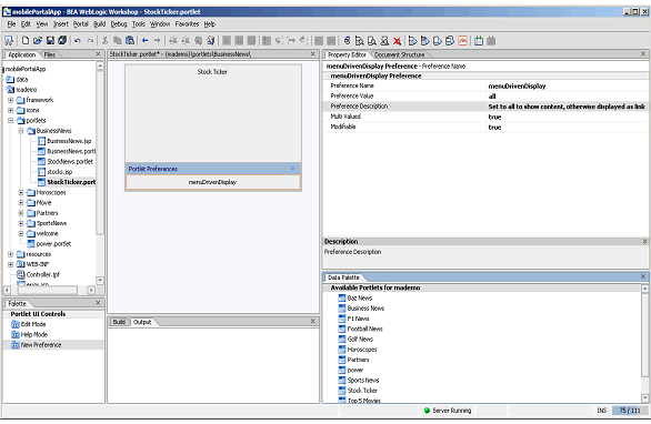 Setting the Display Option to All for Stock Portlet 
