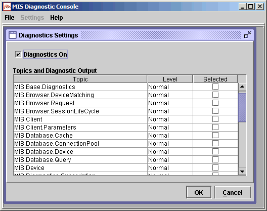 Diagnostic Settings 