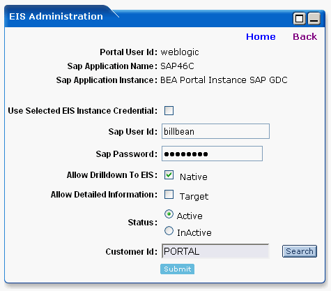 EIS Credential Mapping - Create Screen