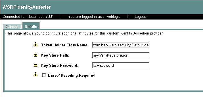 WSRP Identity Asserter Detail