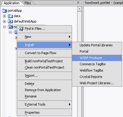 Install>WSRP Producer Menus