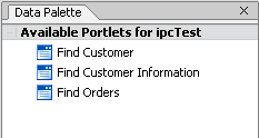 Data Palette Showing New Portlets