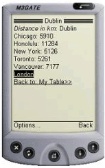 Distances table third page