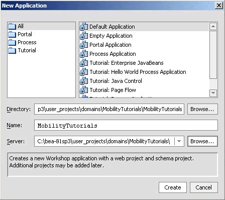 New Application Dialog
