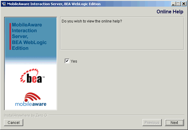 Online Help Screen