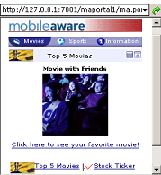 Portal Main Page on a PDA Display