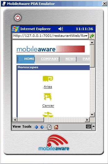 Optimized Header on PDA