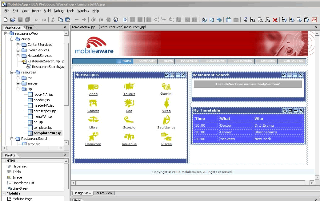 Design View for templateMA.jsp 